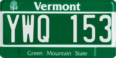 VT license plate YWQ153