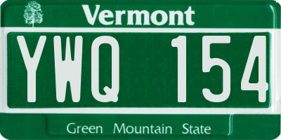 VT license plate YWQ154