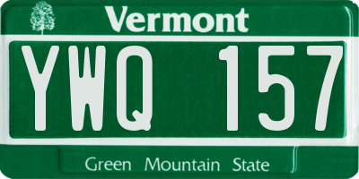 VT license plate YWQ157