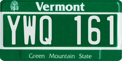 VT license plate YWQ161