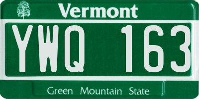 VT license plate YWQ163