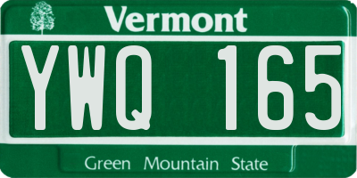 VT license plate YWQ165