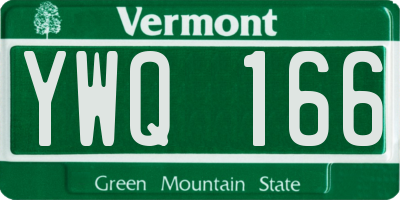 VT license plate YWQ166