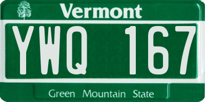 VT license plate YWQ167