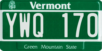 VT license plate YWQ170