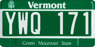 VT license plate YWQ171