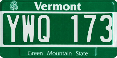 VT license plate YWQ173