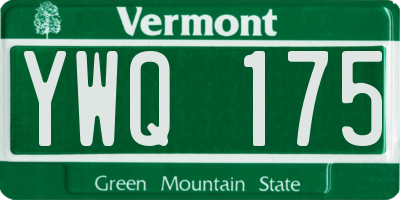 VT license plate YWQ175
