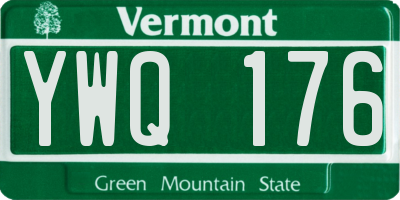 VT license plate YWQ176