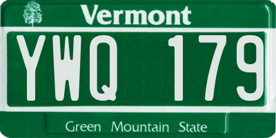 VT license plate YWQ179