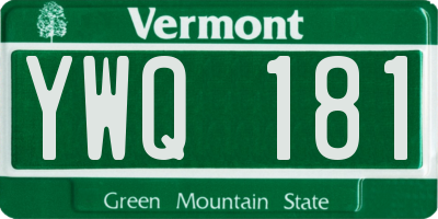 VT license plate YWQ181