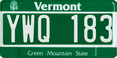 VT license plate YWQ183