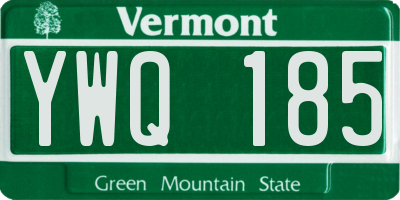 VT license plate YWQ185