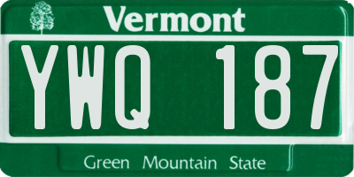 VT license plate YWQ187