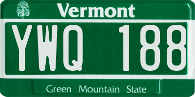 VT license plate YWQ188