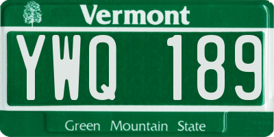 VT license plate YWQ189