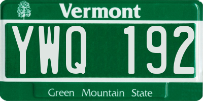 VT license plate YWQ192