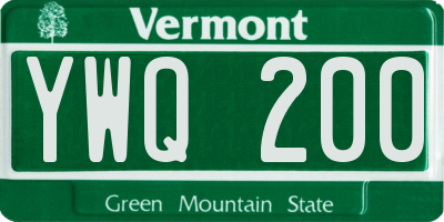 VT license plate YWQ200