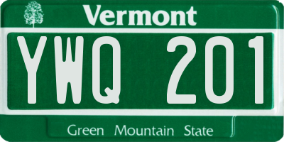 VT license plate YWQ201