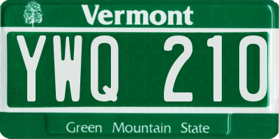 VT license plate YWQ210