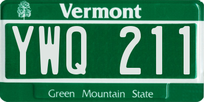 VT license plate YWQ211
