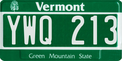 VT license plate YWQ213