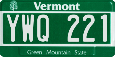 VT license plate YWQ221