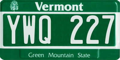 VT license plate YWQ227