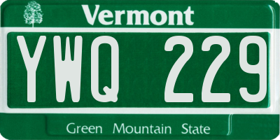 VT license plate YWQ229