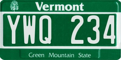 VT license plate YWQ234