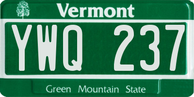 VT license plate YWQ237