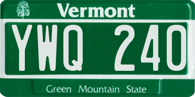 VT license plate YWQ240