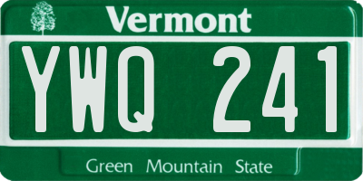 VT license plate YWQ241