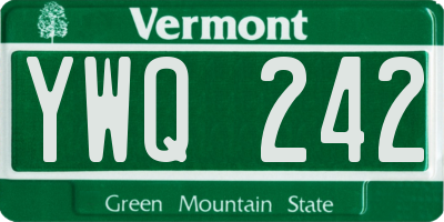 VT license plate YWQ242