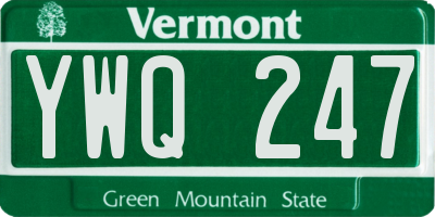 VT license plate YWQ247
