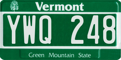 VT license plate YWQ248