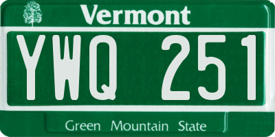 VT license plate YWQ251