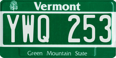 VT license plate YWQ253