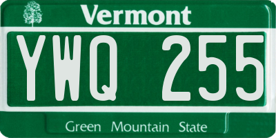 VT license plate YWQ255