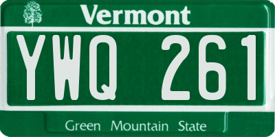VT license plate YWQ261