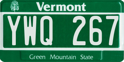 VT license plate YWQ267
