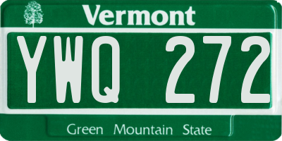 VT license plate YWQ272