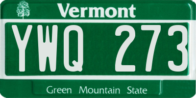 VT license plate YWQ273