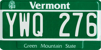 VT license plate YWQ276