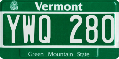 VT license plate YWQ280