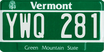 VT license plate YWQ281