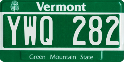 VT license plate YWQ282