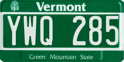 VT license plate YWQ285