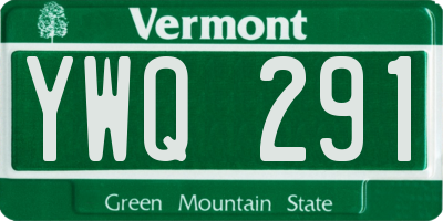 VT license plate YWQ291