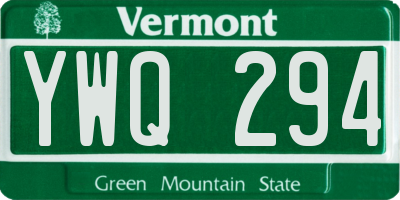 VT license plate YWQ294